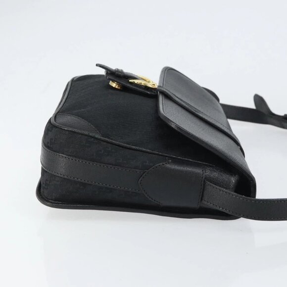 GUCCI Shoulder Bag Leather Canvas Black Gold 001 113 0613 Auth ep12275 - Picture 5 of 14